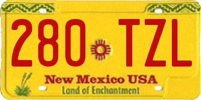 NM license plate 280TZL