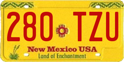 NM license plate 280TZU