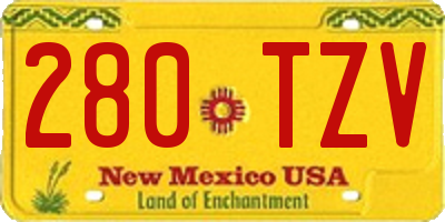 NM license plate 280TZV