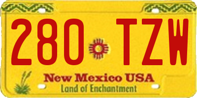 NM license plate 280TZW