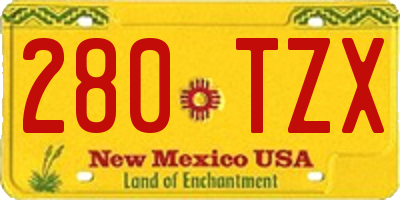 NM license plate 280TZX