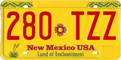 NM license plate 280TZZ