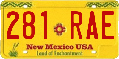 NM license plate 281RAE