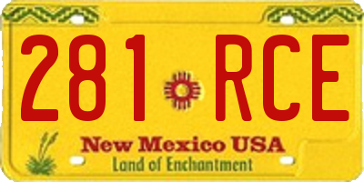 NM license plate 281RCE