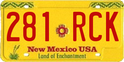 NM license plate 281RCK