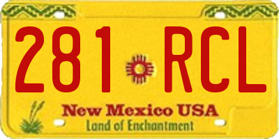 NM license plate 281RCL