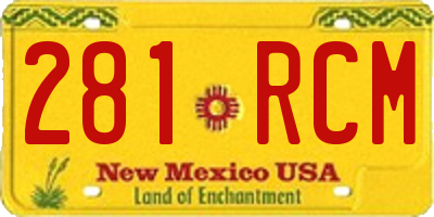 NM license plate 281RCM