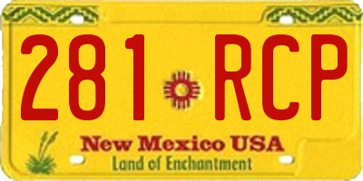 NM license plate 281RCP