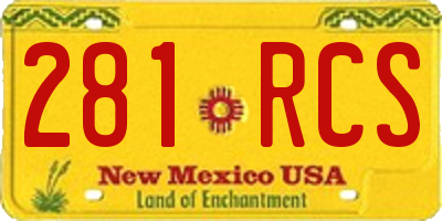 NM license plate 281RCS
