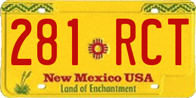 NM license plate 281RCT