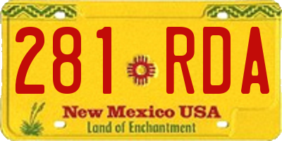 NM license plate 281RDA