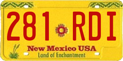 NM license plate 281RDI