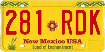 NM license plate 281RDK
