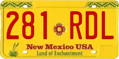 NM license plate 281RDL