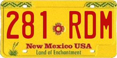 NM license plate 281RDM