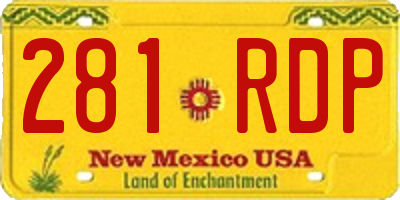 NM license plate 281RDP