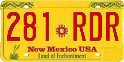 NM license plate 281RDR