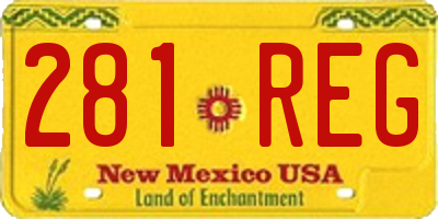 NM license plate 281REG