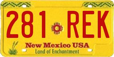 NM license plate 281REK