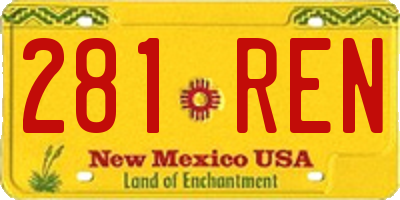 NM license plate 281REN