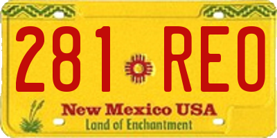 NM license plate 281REO