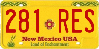 NM license plate 281RES