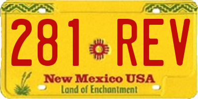 NM license plate 281REV