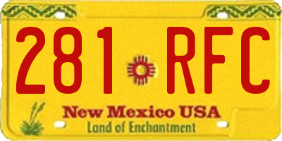 NM license plate 281RFC