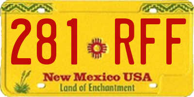 NM license plate 281RFF