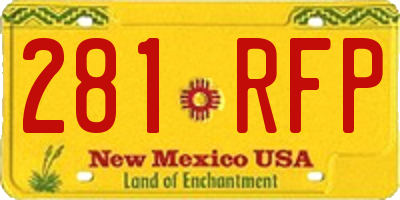 NM license plate 281RFP
