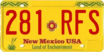 NM license plate 281RFS