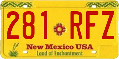 NM license plate 281RFZ