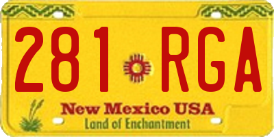 NM license plate 281RGA