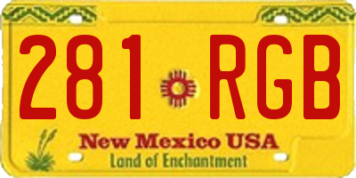 NM license plate 281RGB