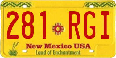 NM license plate 281RGI