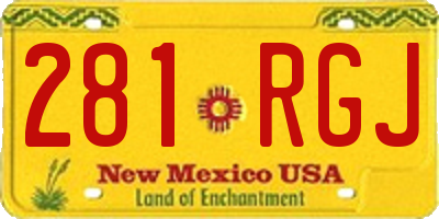 NM license plate 281RGJ
