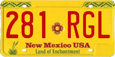 NM license plate 281RGL