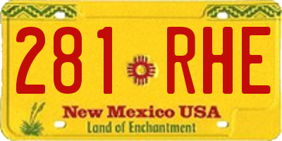 NM license plate 281RHE