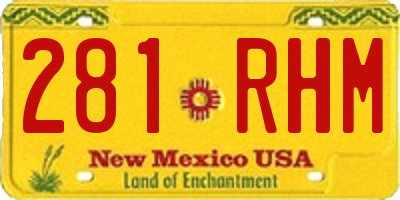 NM license plate 281RHM