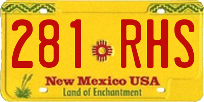 NM license plate 281RHS