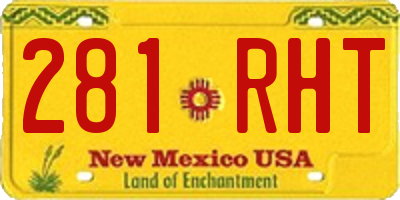NM license plate 281RHT
