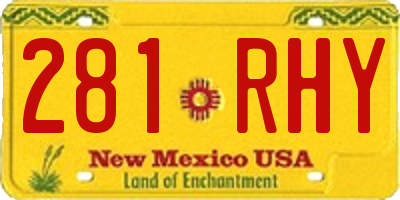 NM license plate 281RHY