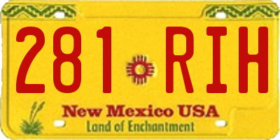 NM license plate 281RIH