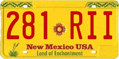 NM license plate 281RII