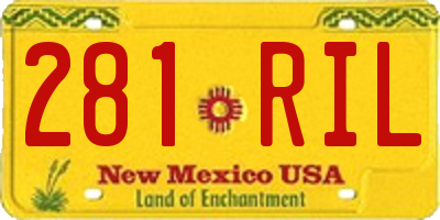 NM license plate 281RIL