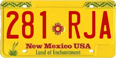 NM license plate 281RJA