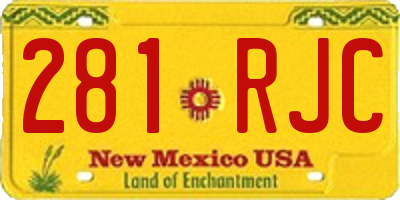NM license plate 281RJC