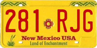 NM license plate 281RJG