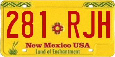 NM license plate 281RJH
