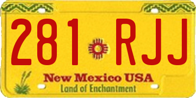 NM license plate 281RJJ